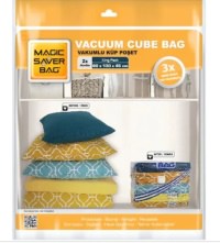 Magic Saver Bag 2'li Küp Vakumlu Poşet Seti (JUMBO) (90X130X45 cm) - 1